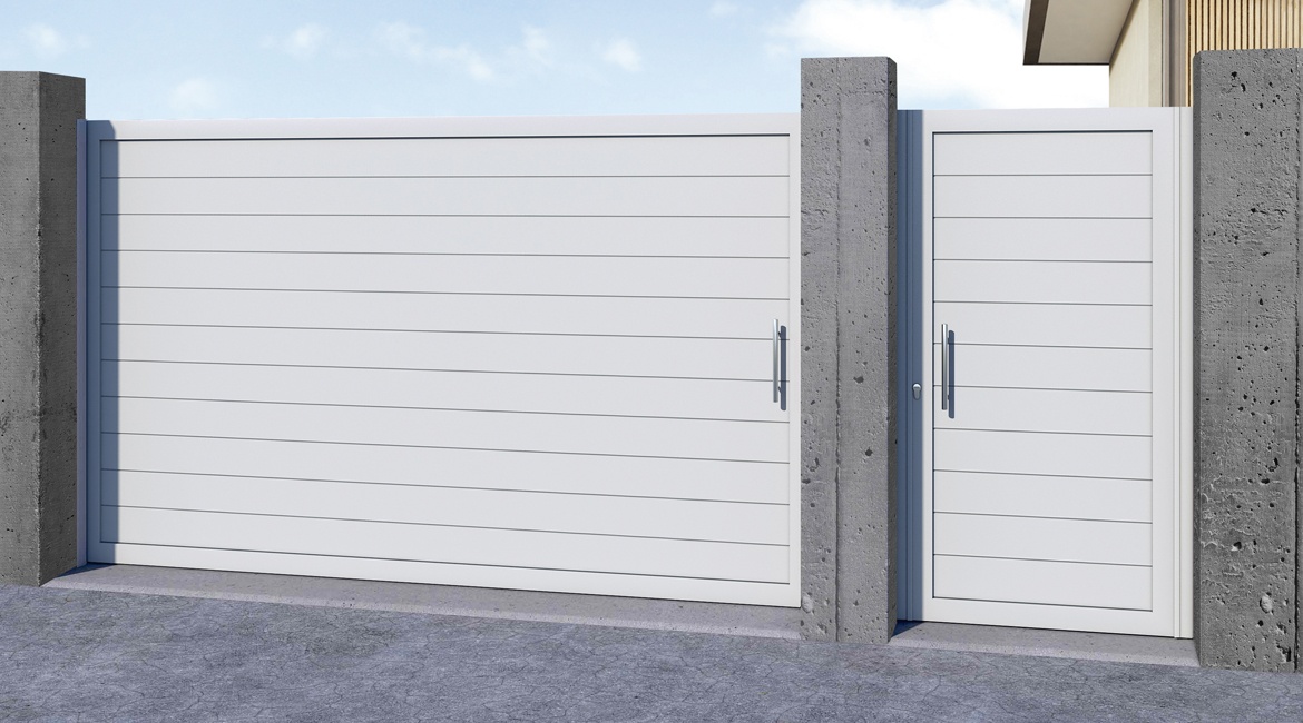Puertas de aluminio soldado, modelo Elegance