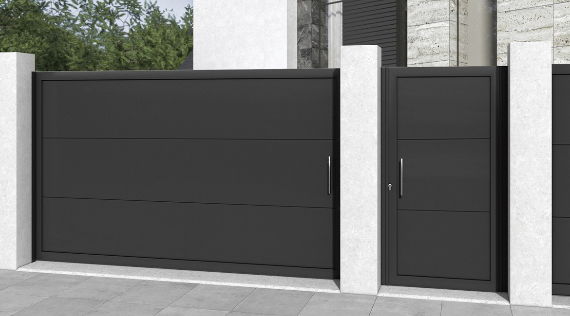 Puertas de aluminio soldado, modelo Infinity